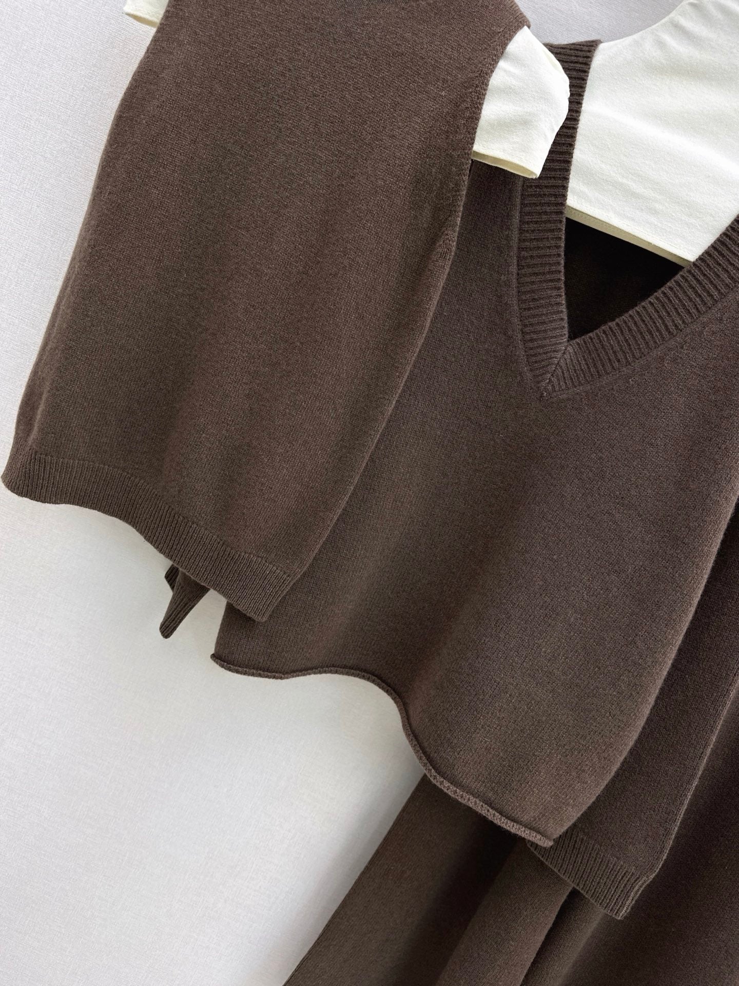 Brun 25fw knit suit sleeveless vest+sweater+pants set