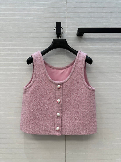 Chan 25fw lace vest