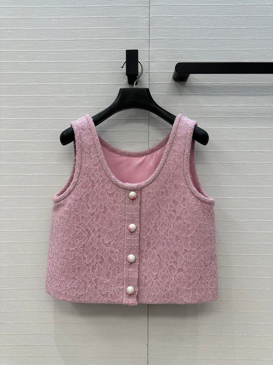 Chan 25fw lace vest