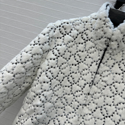 Chan 25fw embroidery fur jacket