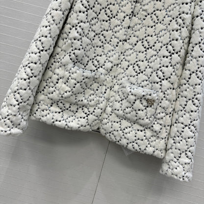 Chan 25fw embroidery fur jacket