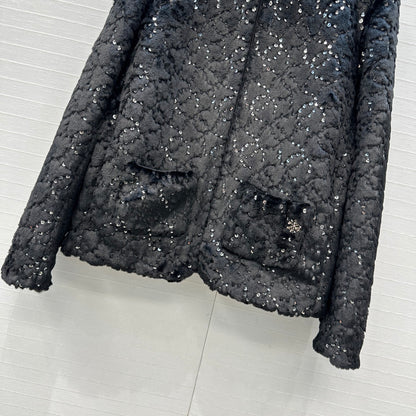 Chan 25fw embroidery fur jacket