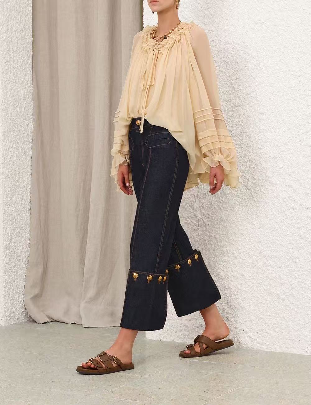 Zimm 25fw puff sleeve shirt