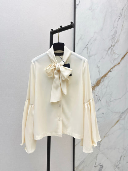 Louis 25fw ribbon flare sleeve shirt