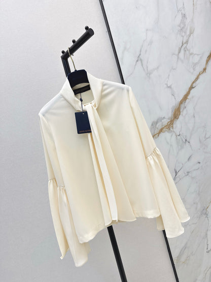 Louis 25fw ribbon flare sleeve shirt