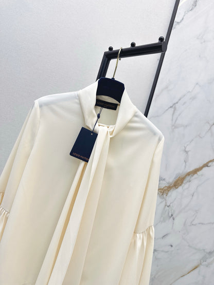 Louis 25fw ribbon flare sleeve shirt