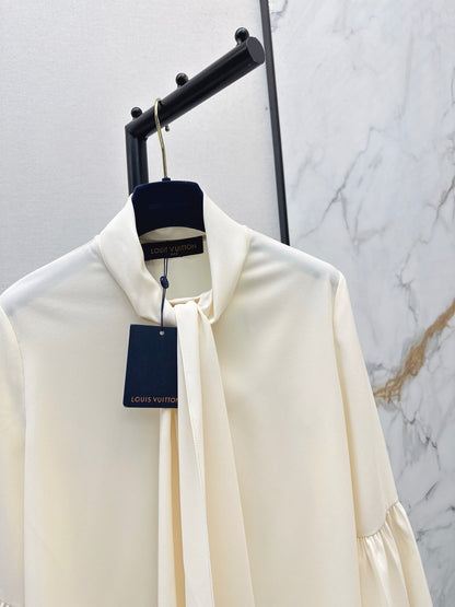 Louis 25fw ribbon flare sleeve shirt