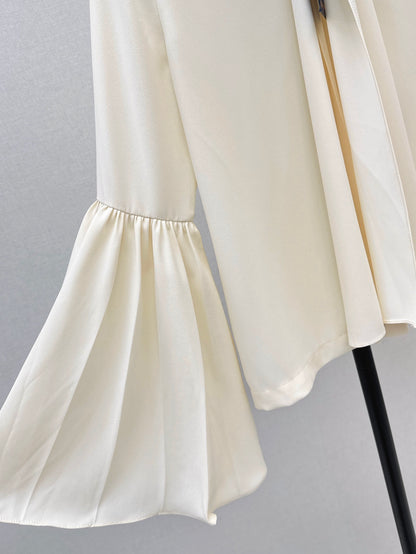 Louis 25fw ribbon flare sleeve shirt