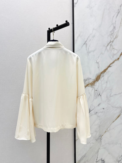 Louis 25fw ribbon flare sleeve shirt