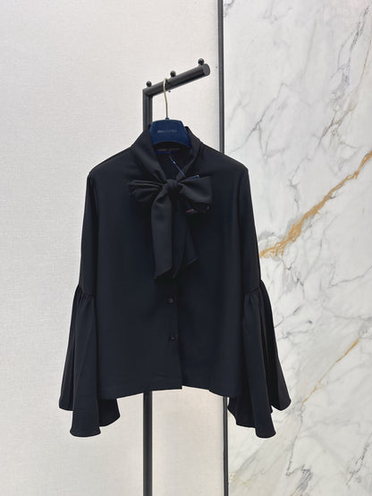 Louis 25fw ribbon flare sleeve shirt