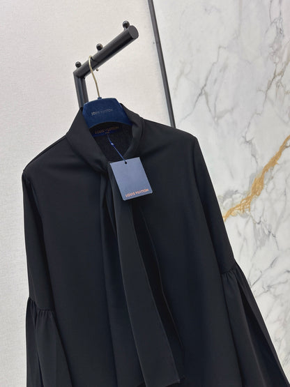 Louis 25fw ribbon flare sleeve shirt