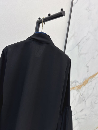 Louis 25fw ribbon flare sleeve shirt