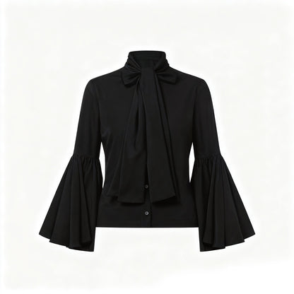 Louis 25fw ribbon flare sleeve shirt