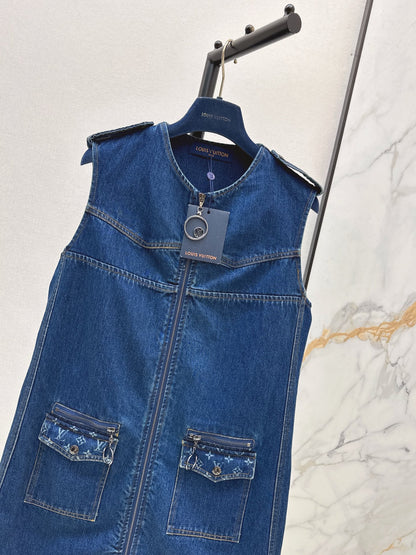 Louis 25fw sleeveless denim dress