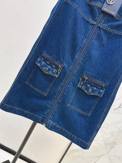Louis 25fw sleeveless denim dress
