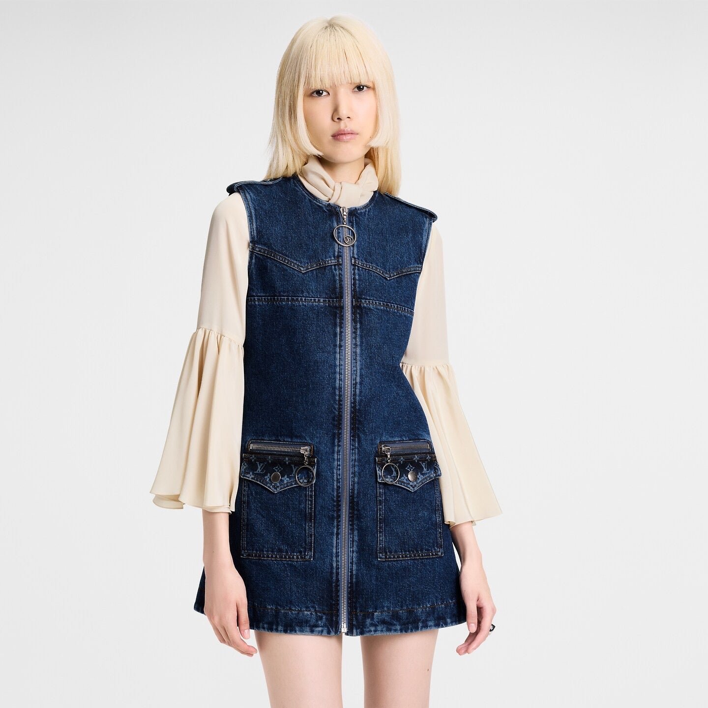 Louis 25fw sleeveless denim dress