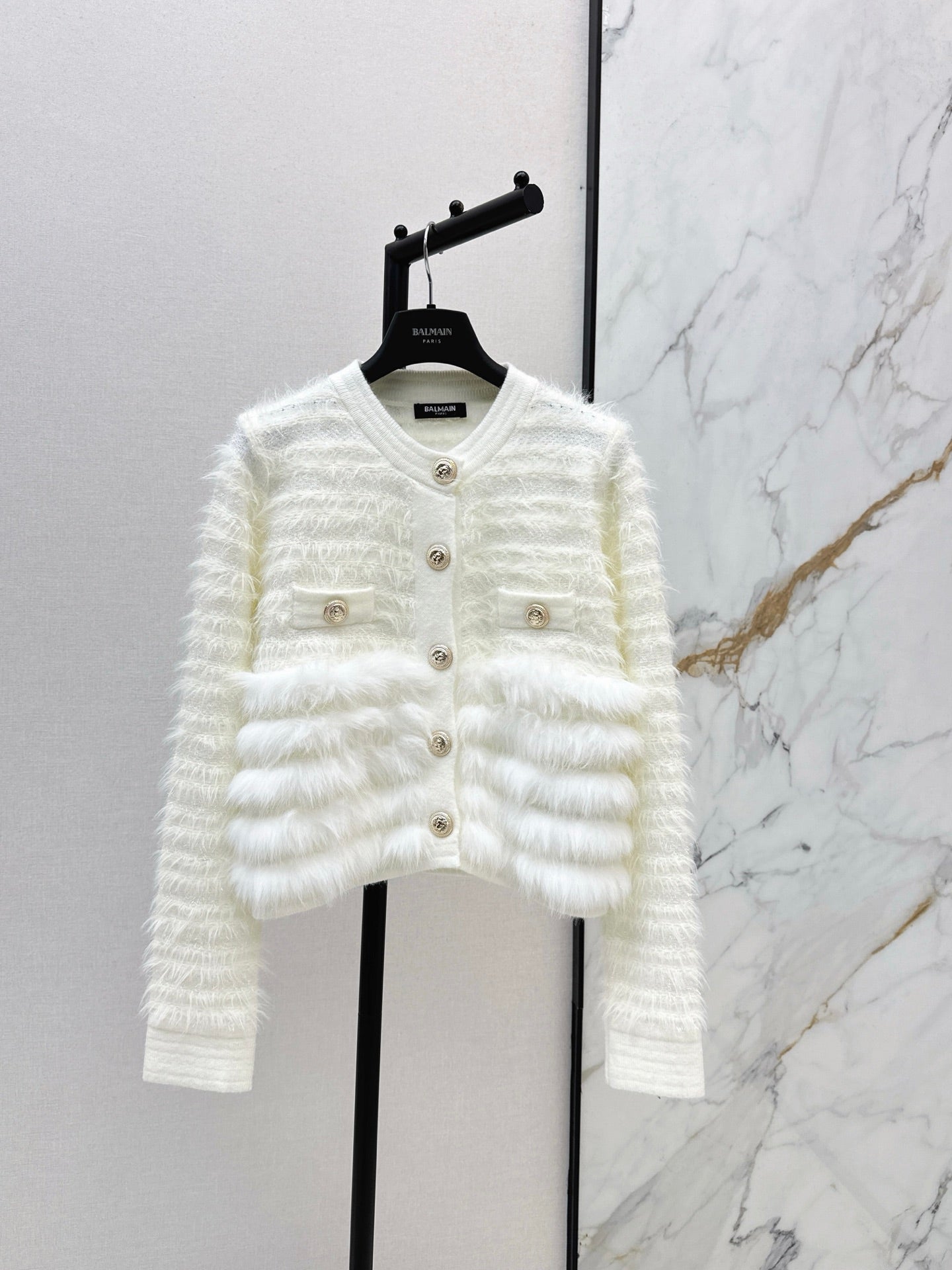 Balm 25fw contrast wool cardigan