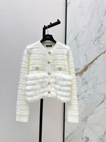 Balm 25fw contrast wool cardigan