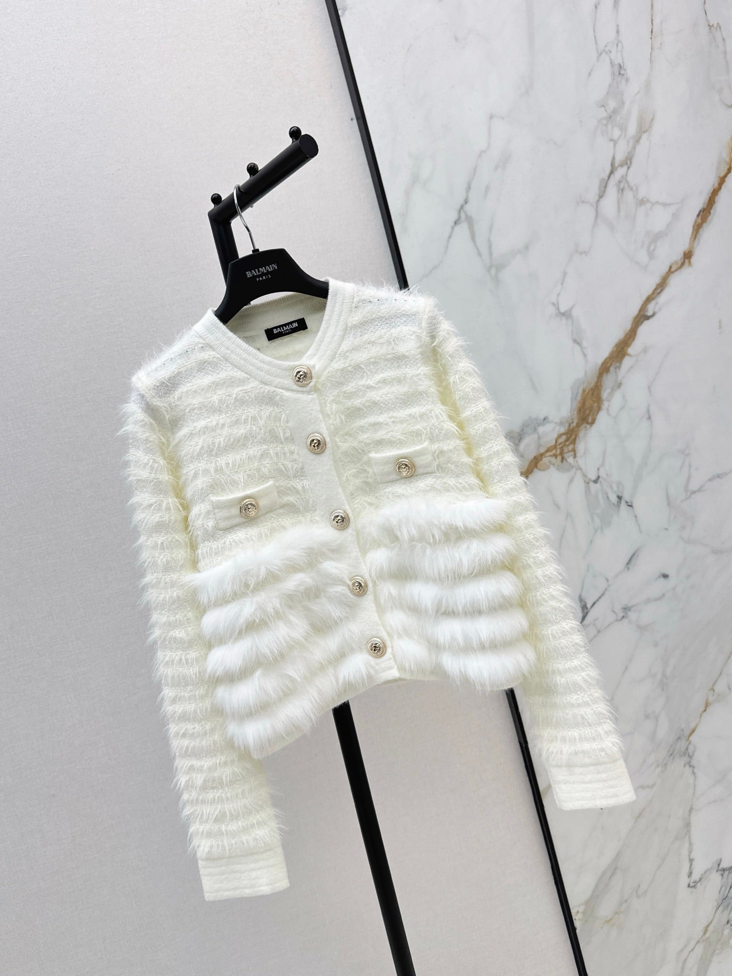 Balm 25fw contrast wool cardigan