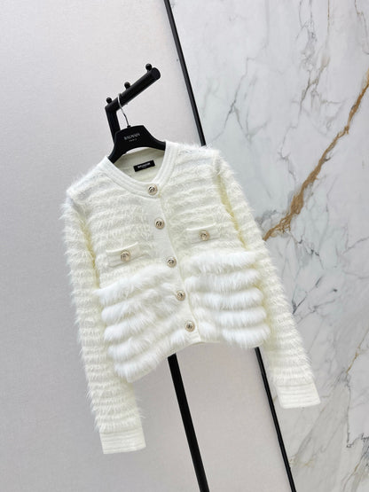 Balm 25fw contrast wool cardigan