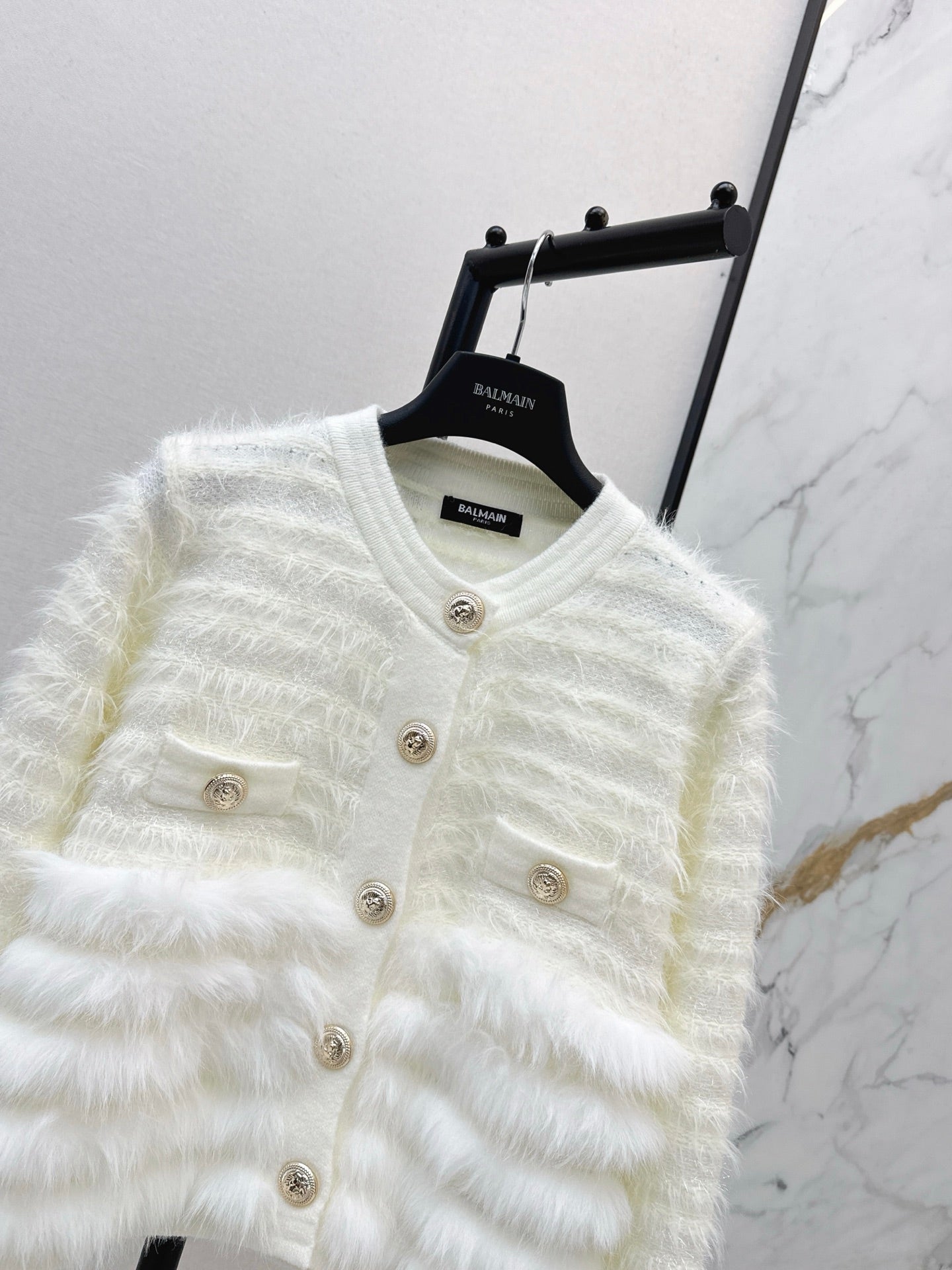 Balm 25fw contrast wool cardigan