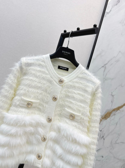 Balm 25fw contrast wool cardigan