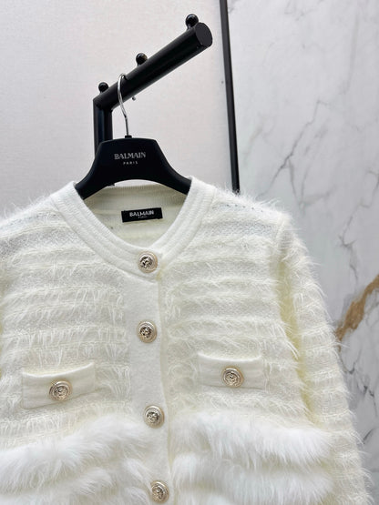 Balm 25fw contrast wool cardigan