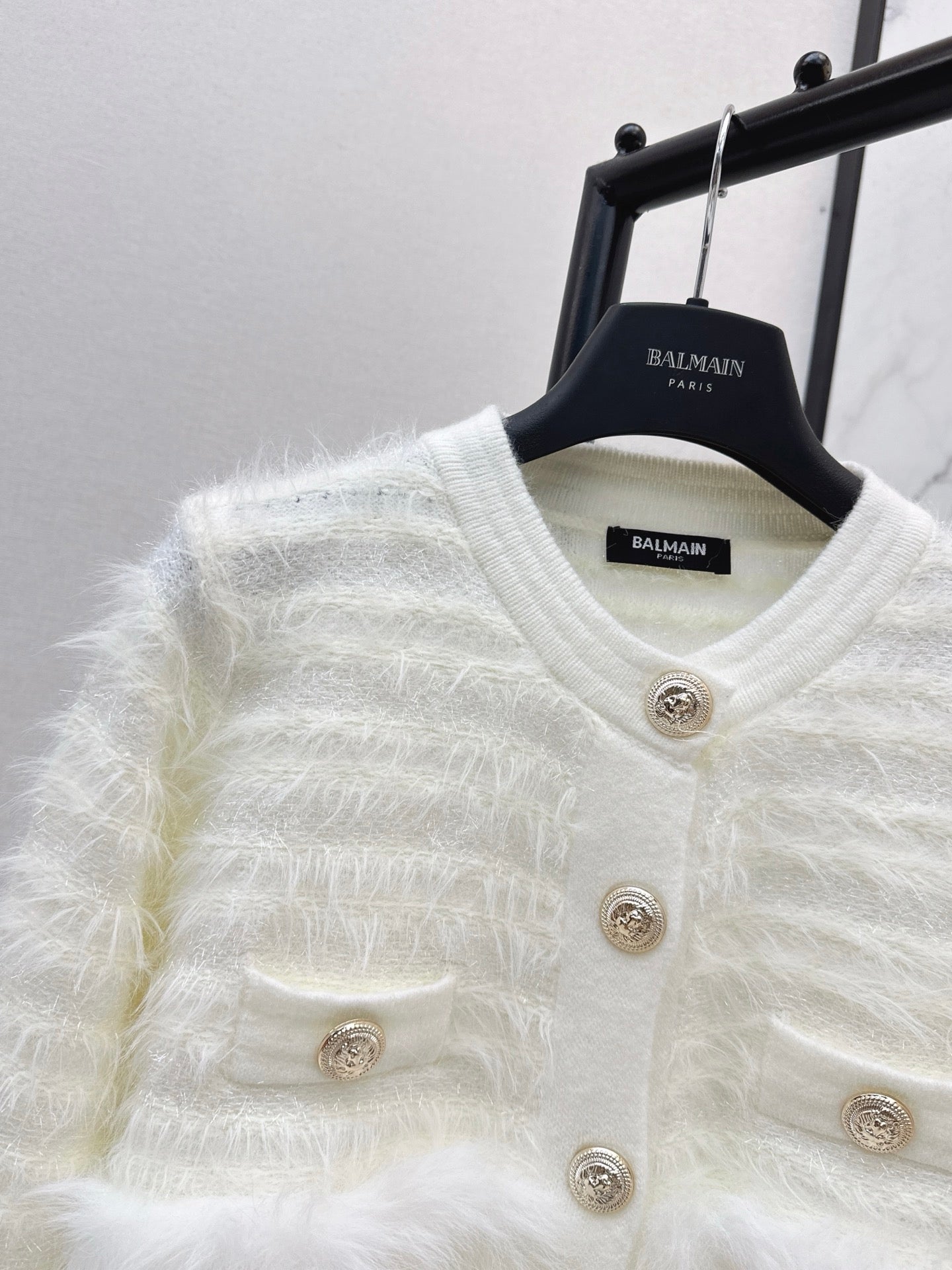 Balm 25fw contrast wool cardigan