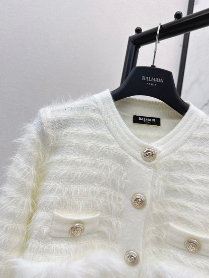 Balm 25fw contrast wool cardigan