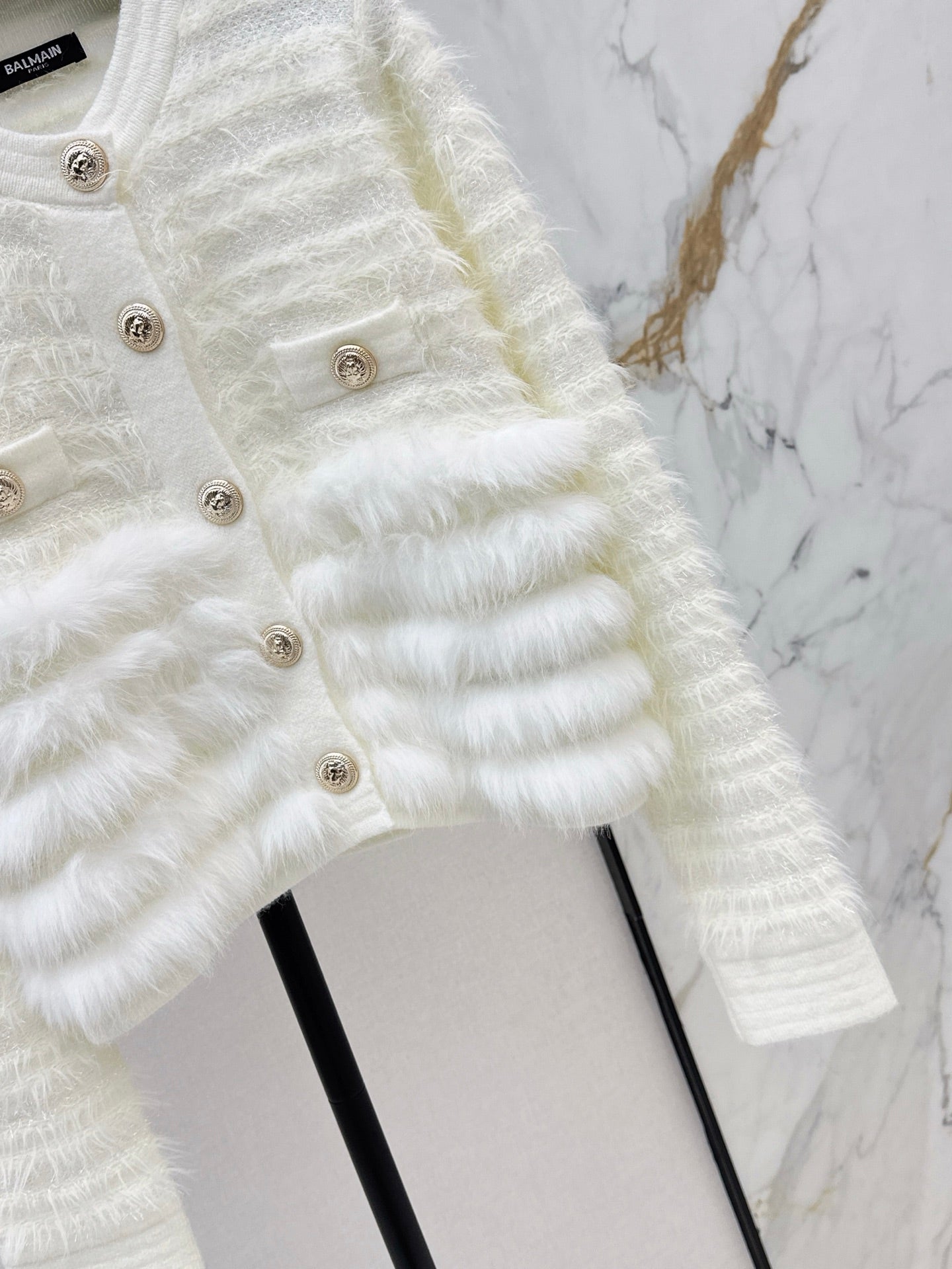 Balm 25fw contrast wool cardigan