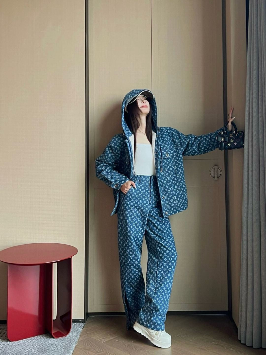 Louis 25fw lined denim jacekt