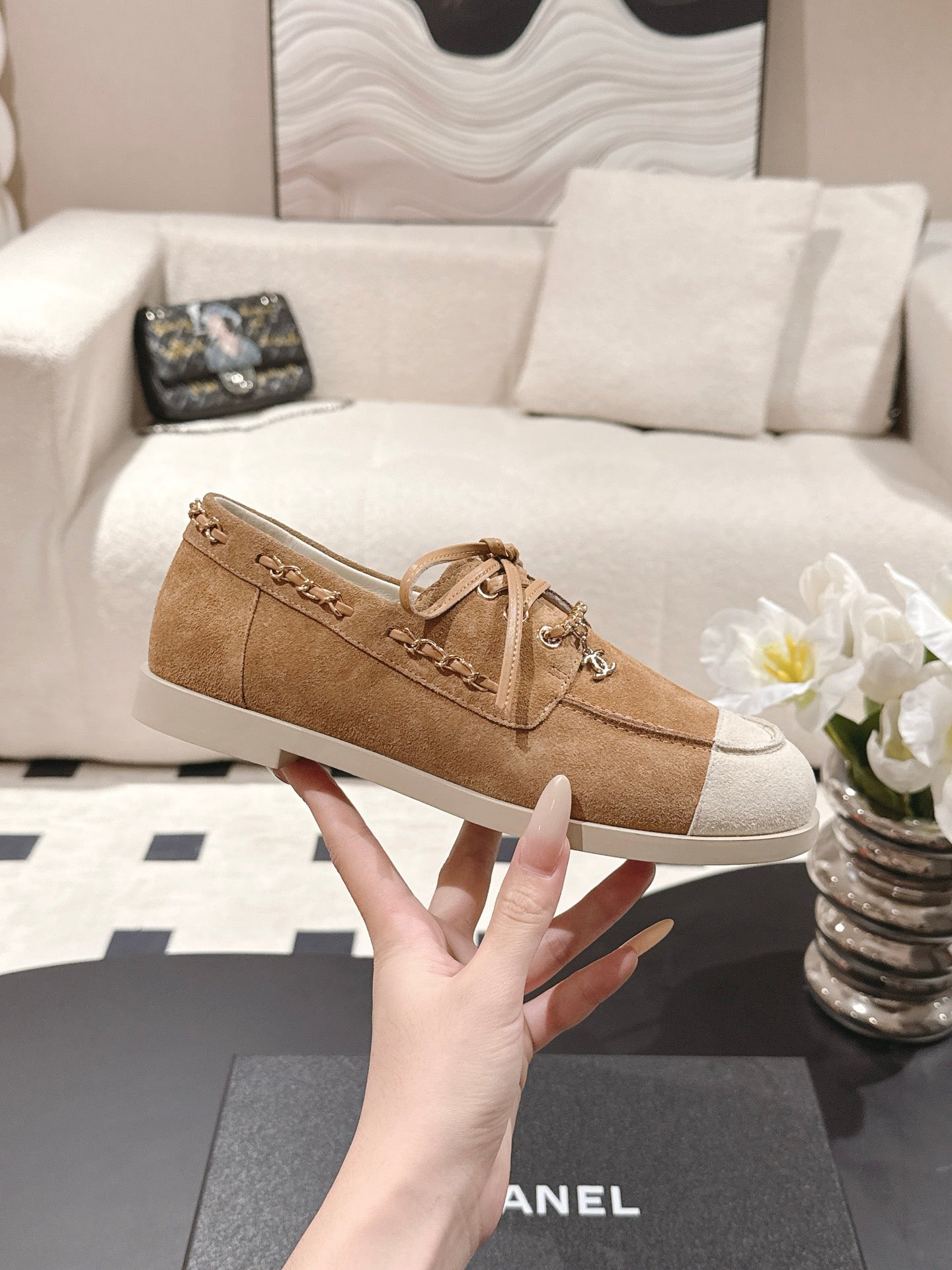 Chan 25fw suede loafers