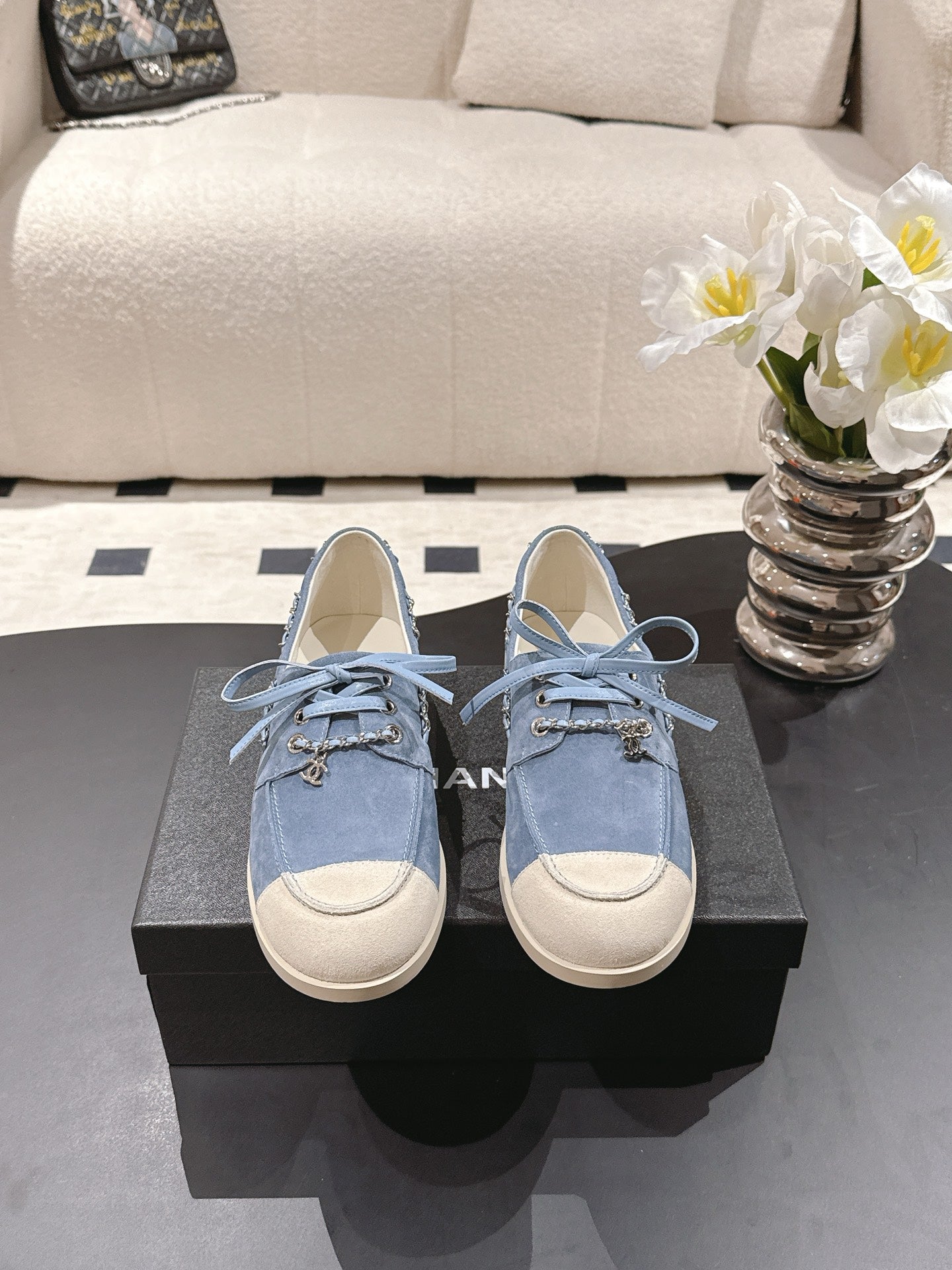 Chan 25fw suede loafers