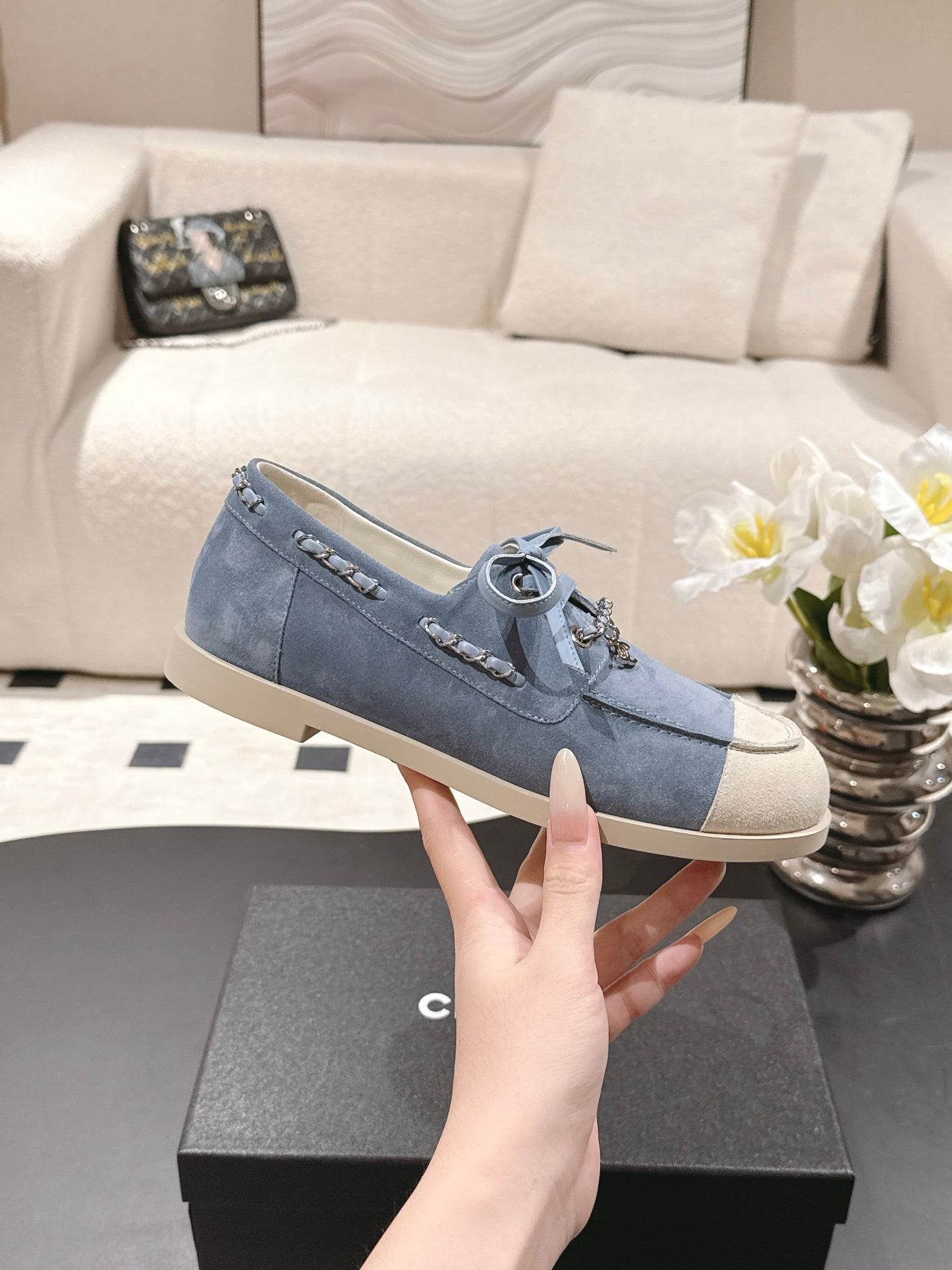 Chan 25fw suede loafers