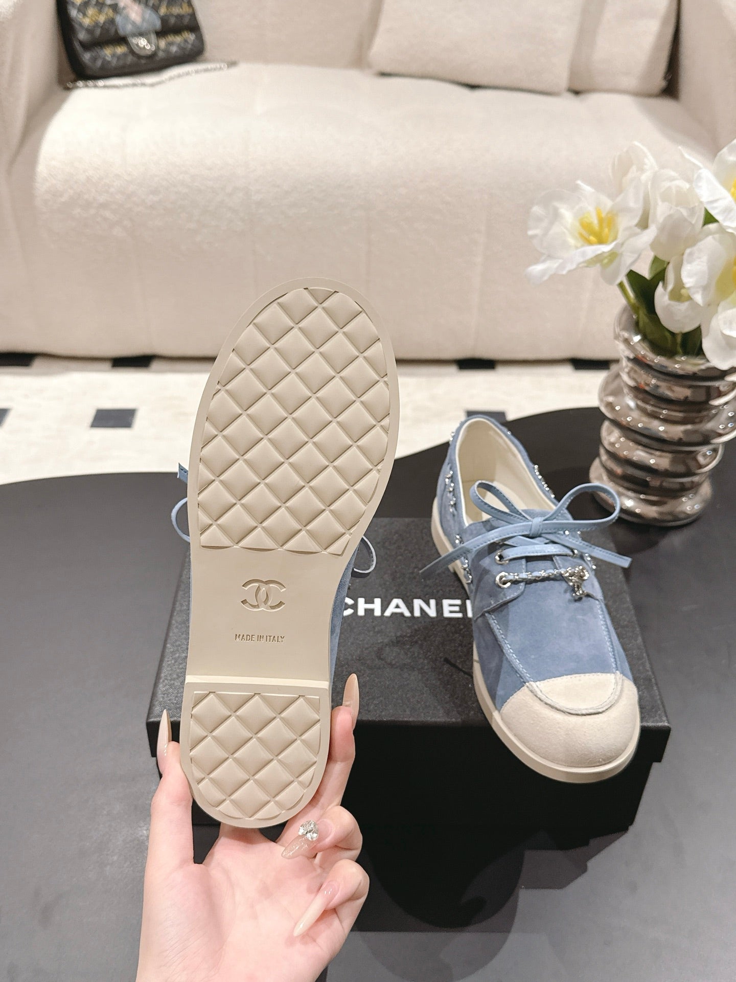 Chan 25fw suede loafers