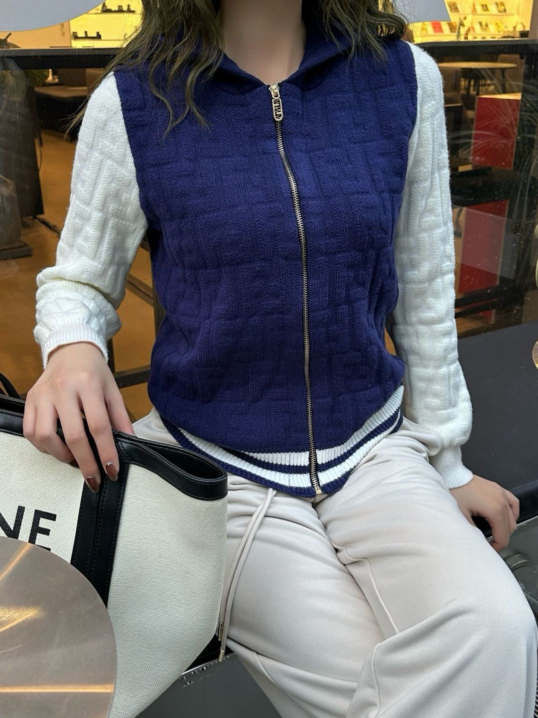 Fend 25fw hooded cardigan