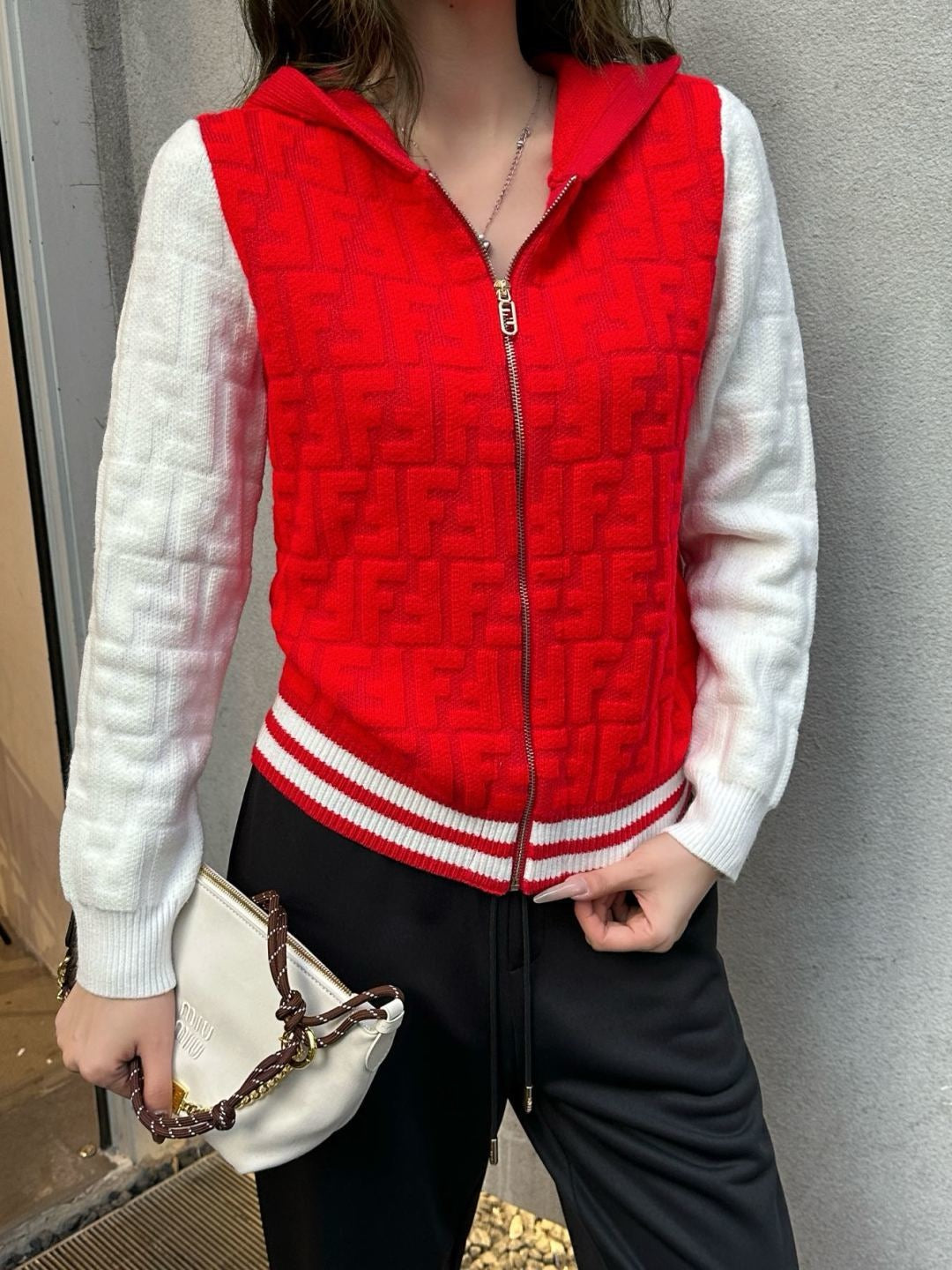 Fend 25fw hooded cardigan