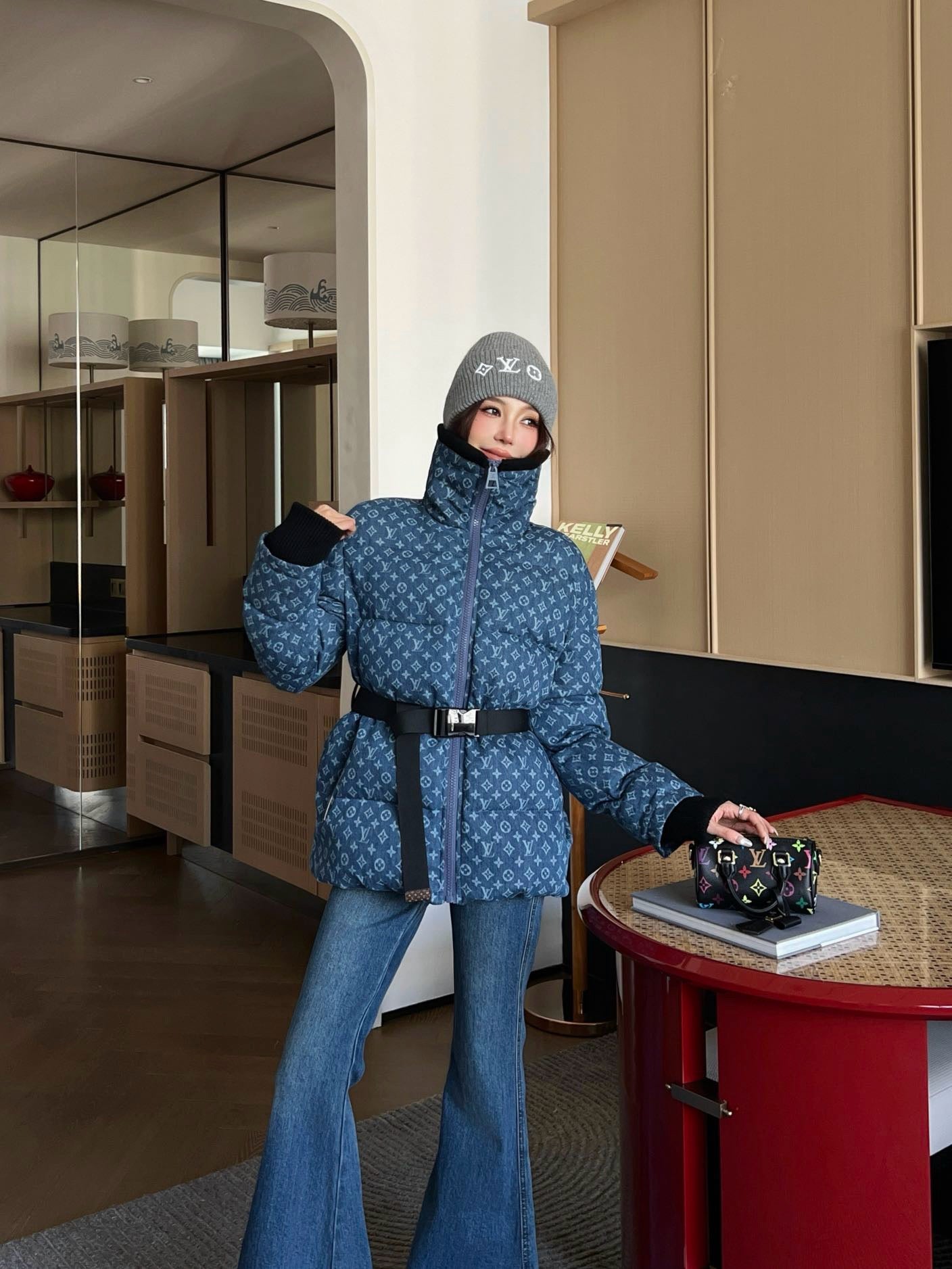 Louis 25fw denim down jacket