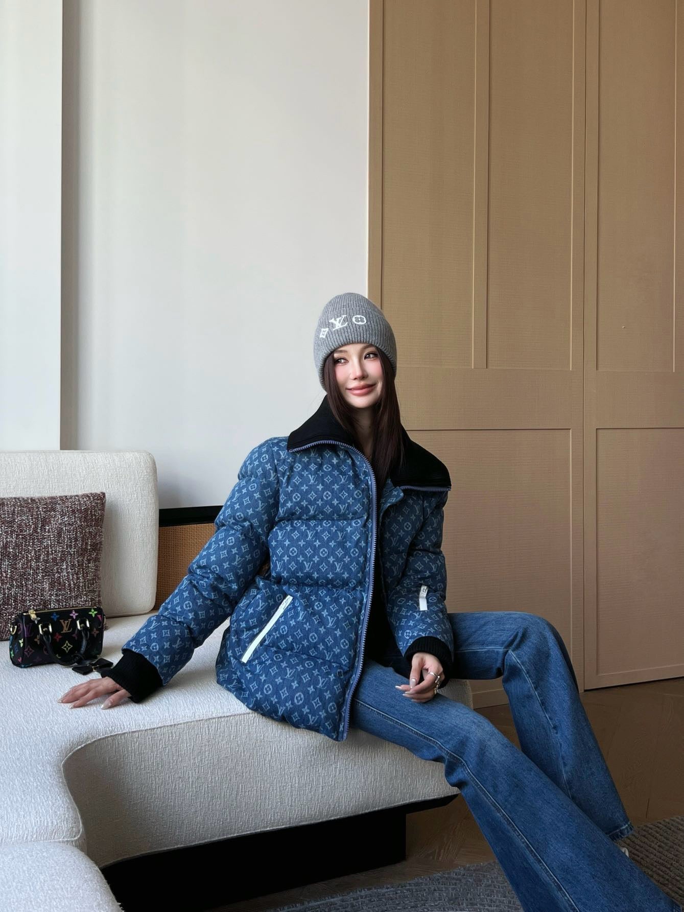 Louis 25fw denim down jacket