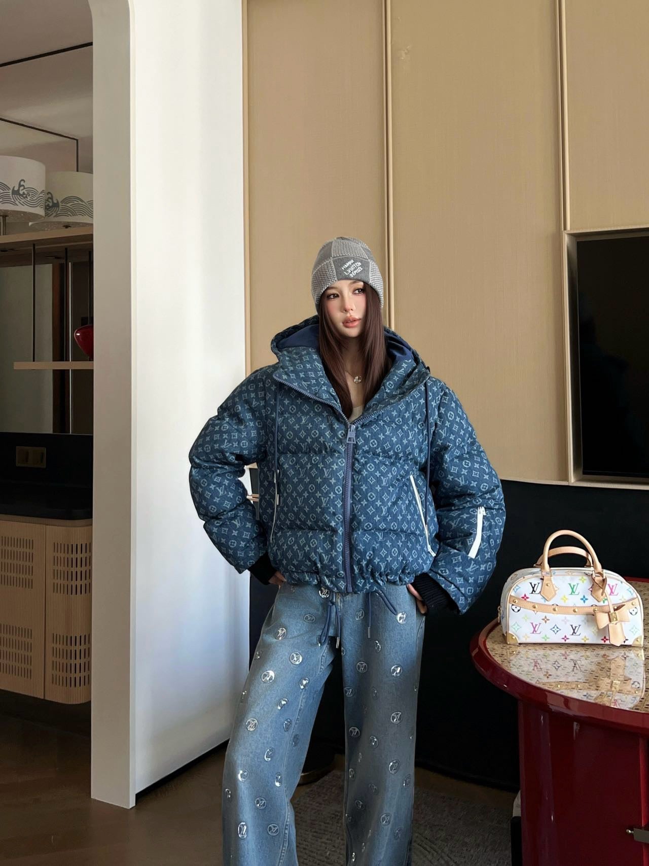 Louis 25fw denim down jacket