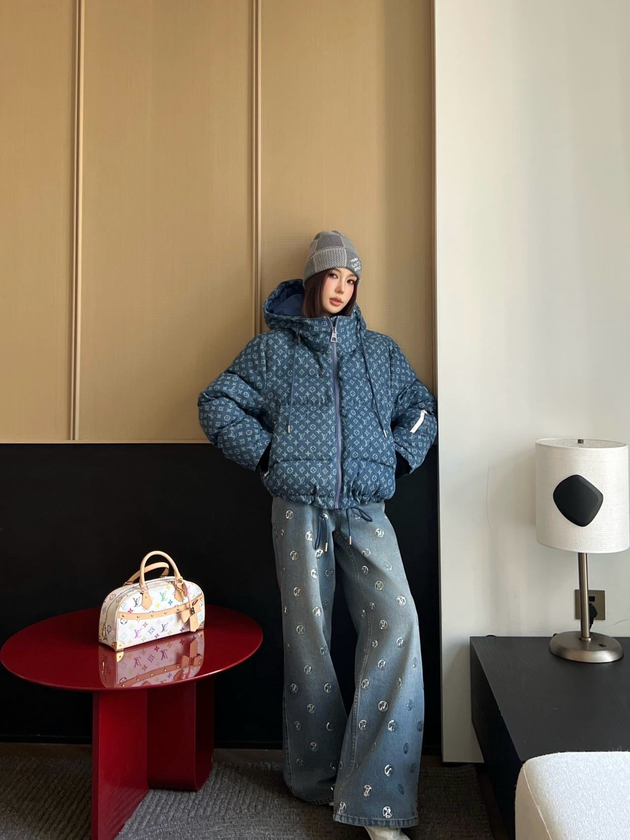 Louis 25fw denim down jacket