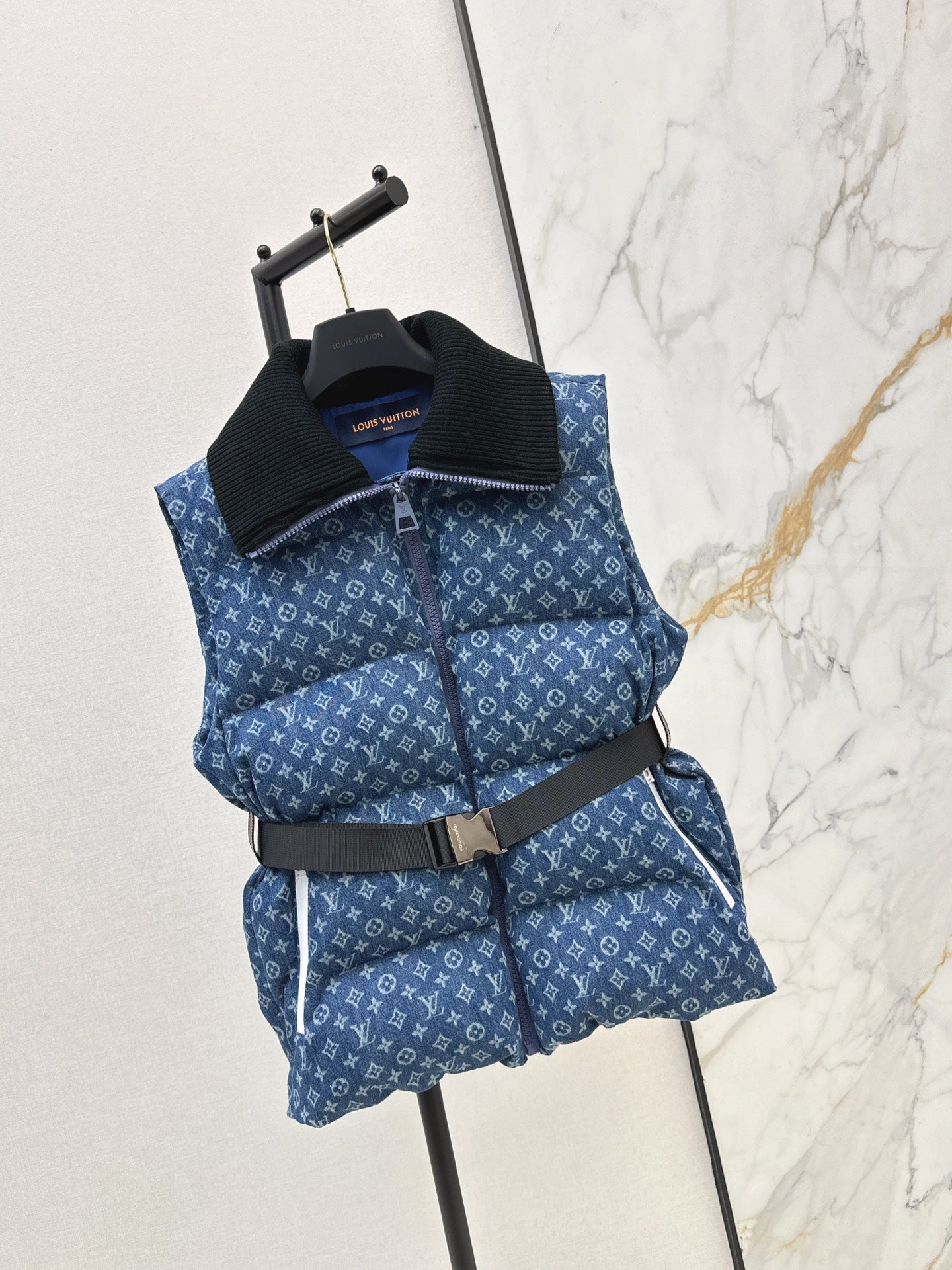 Louis 25fw denim down vest jacket