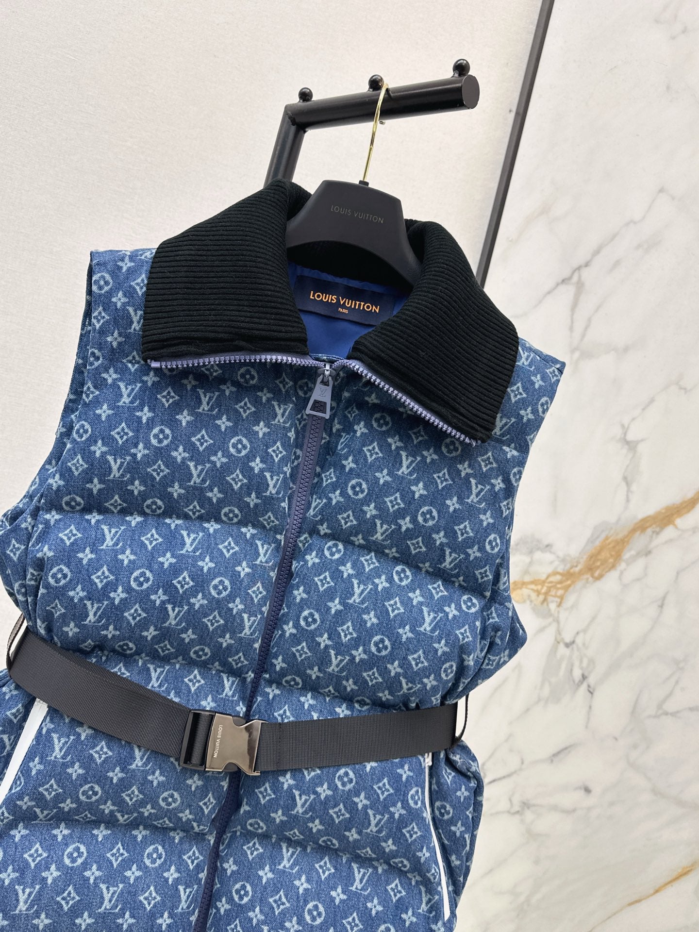 Louis 25fw denim down vest jacket