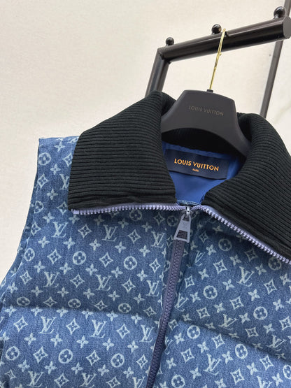Louis 25fw denim down vest jacket