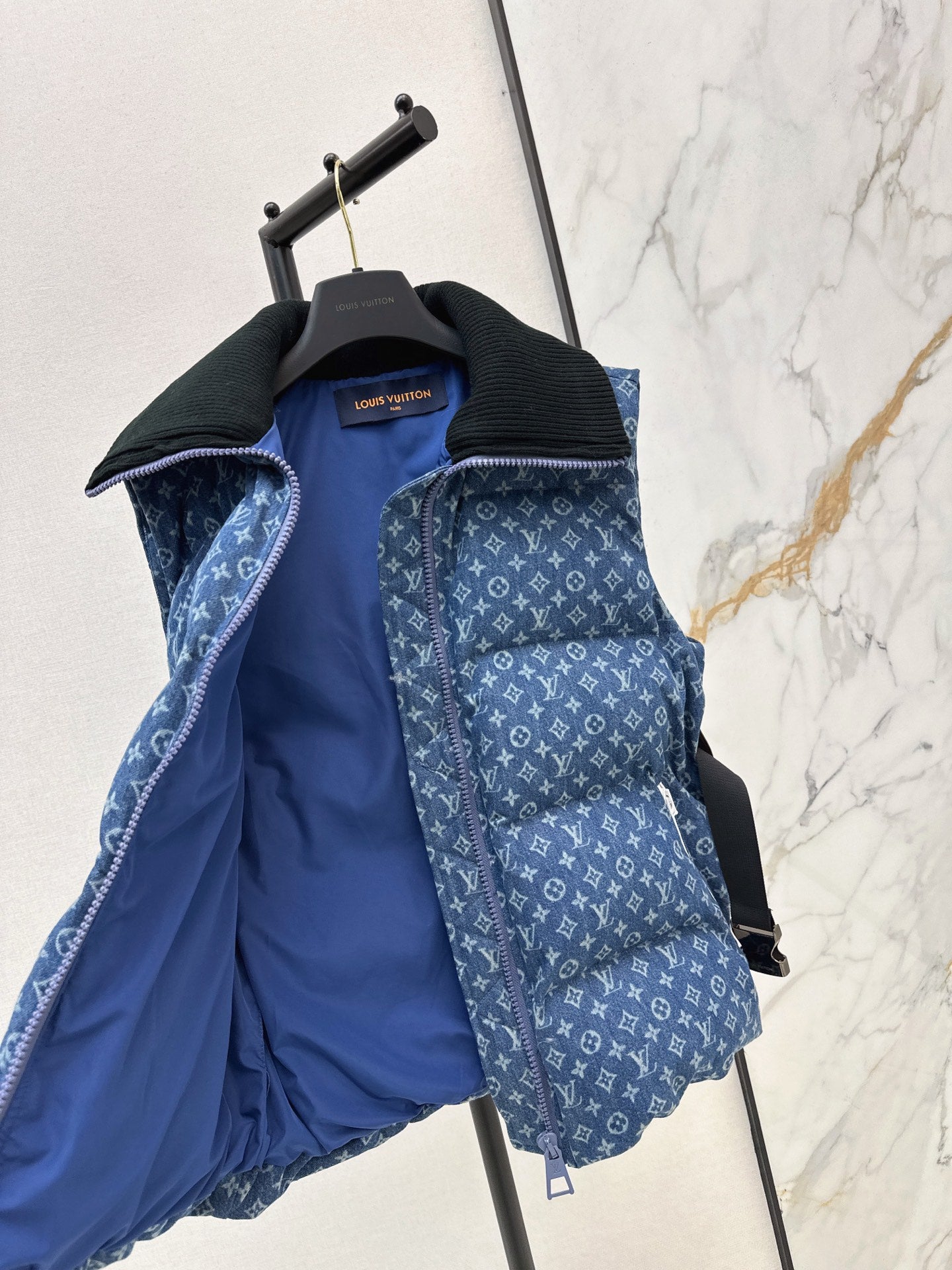 Louis 25fw denim down vest jacket