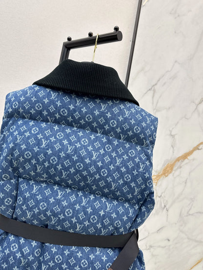 Louis 25fw denim down vest jacket