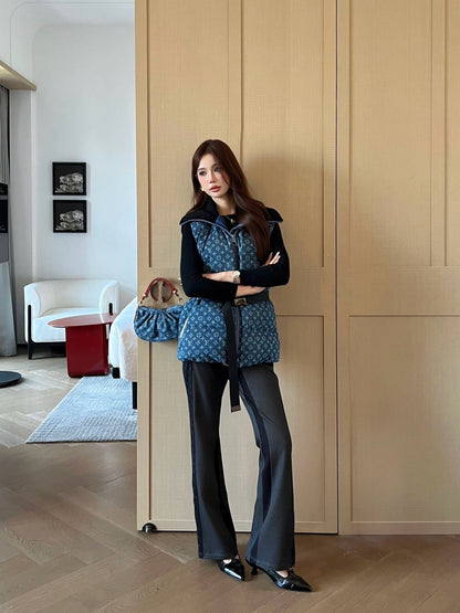 Louis 25fw denim down vest jacket