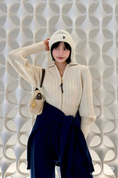 Louis 25fw zip-up knit jacket