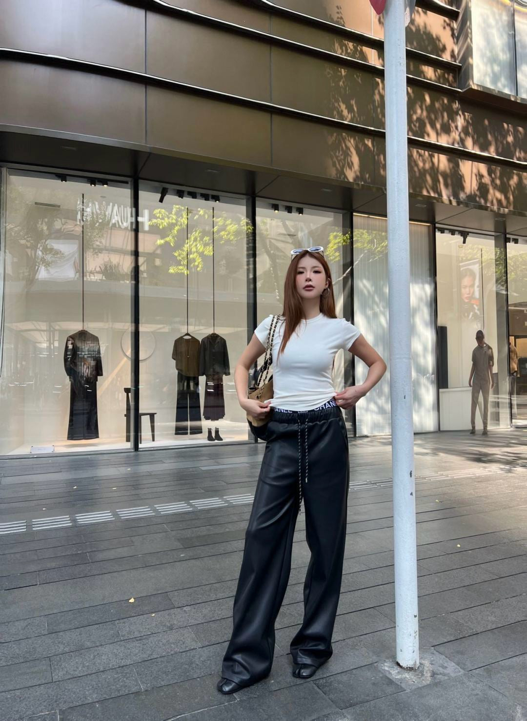 Chan 25fw pu straight pants