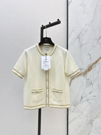 Chan 25fw short-sleeved knit cardigan